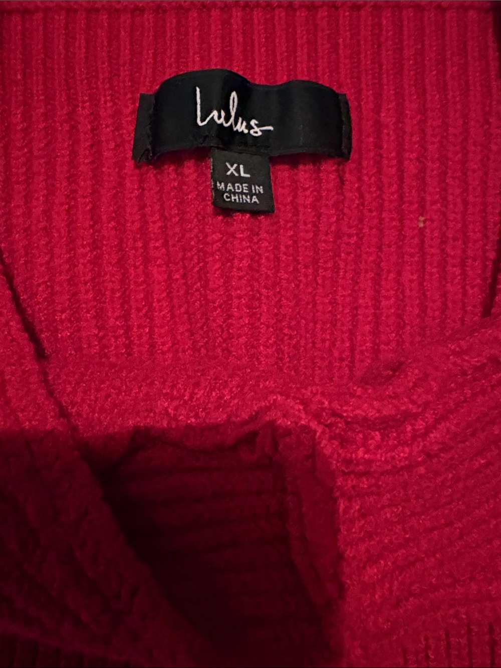 Lulu’s Ribbed Knit Cropped Tank Top - Red - Picture 3 of 3